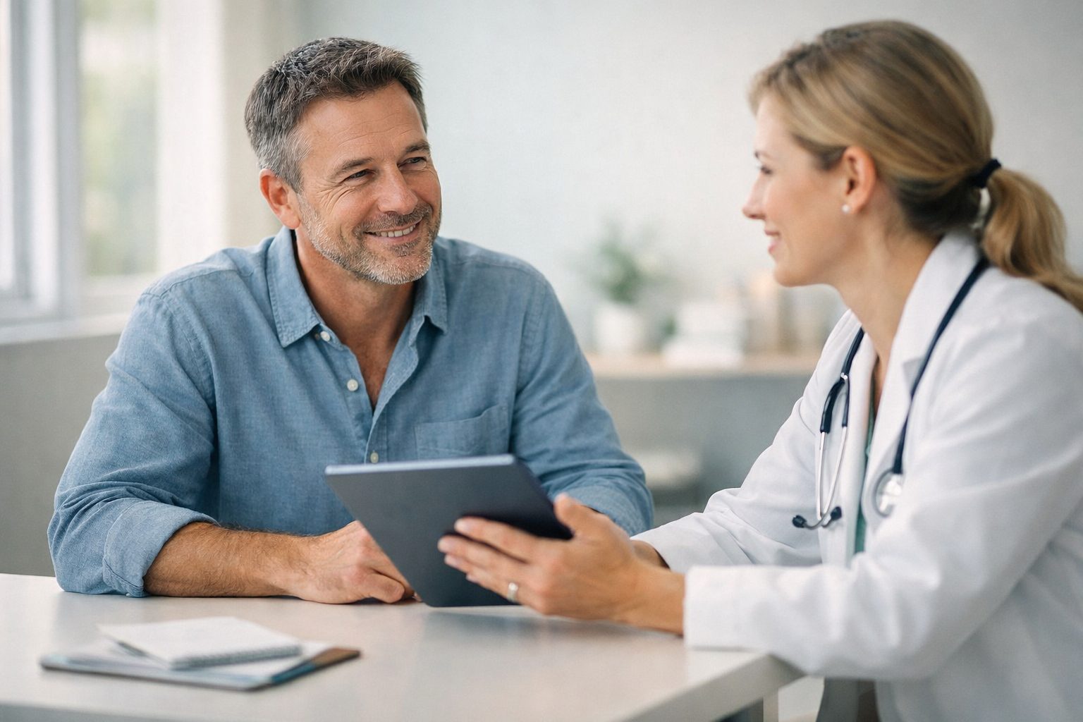 Patient reviewing GLP-1 treatment options with a licensed clinician